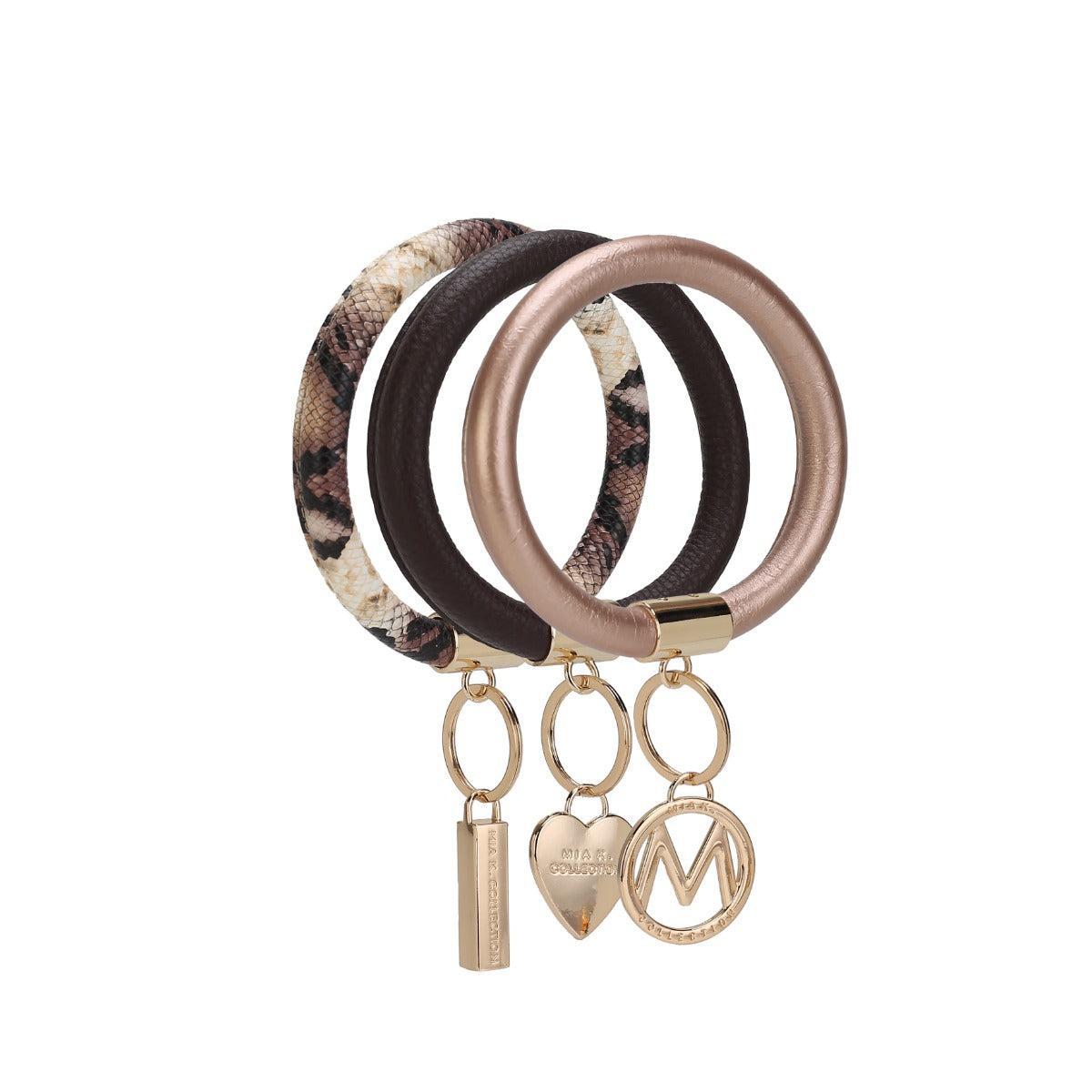 MKF Collection Women's Jasmine Bangle Bracelet Keyring Set Female Product Image