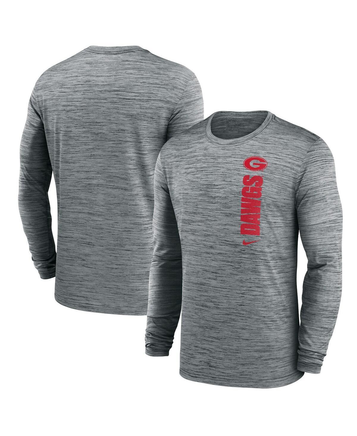 Men's Nike Heather Gray Clemson Tigers 2024 Sideline Velocity Performance Long Sleeve T-Shirt, Size: 3XL, Grey Product Image