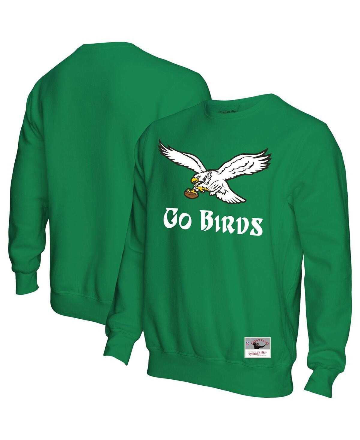 Men's Mitchell & Ness Kelly Green Philadelphia Eagles Go Birds Pullover Sweatshirt, Size: 2XL Product Image