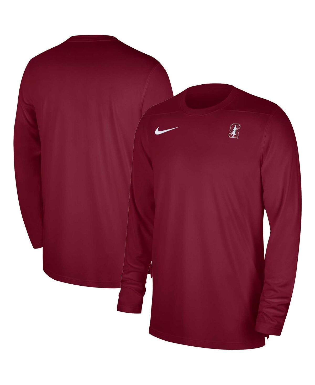 Men's Nike Cardinal Stanford Cardinal 2023 Sideline Coaches Long Sleeve Performance Top, Size: 2XL, Red Product Image