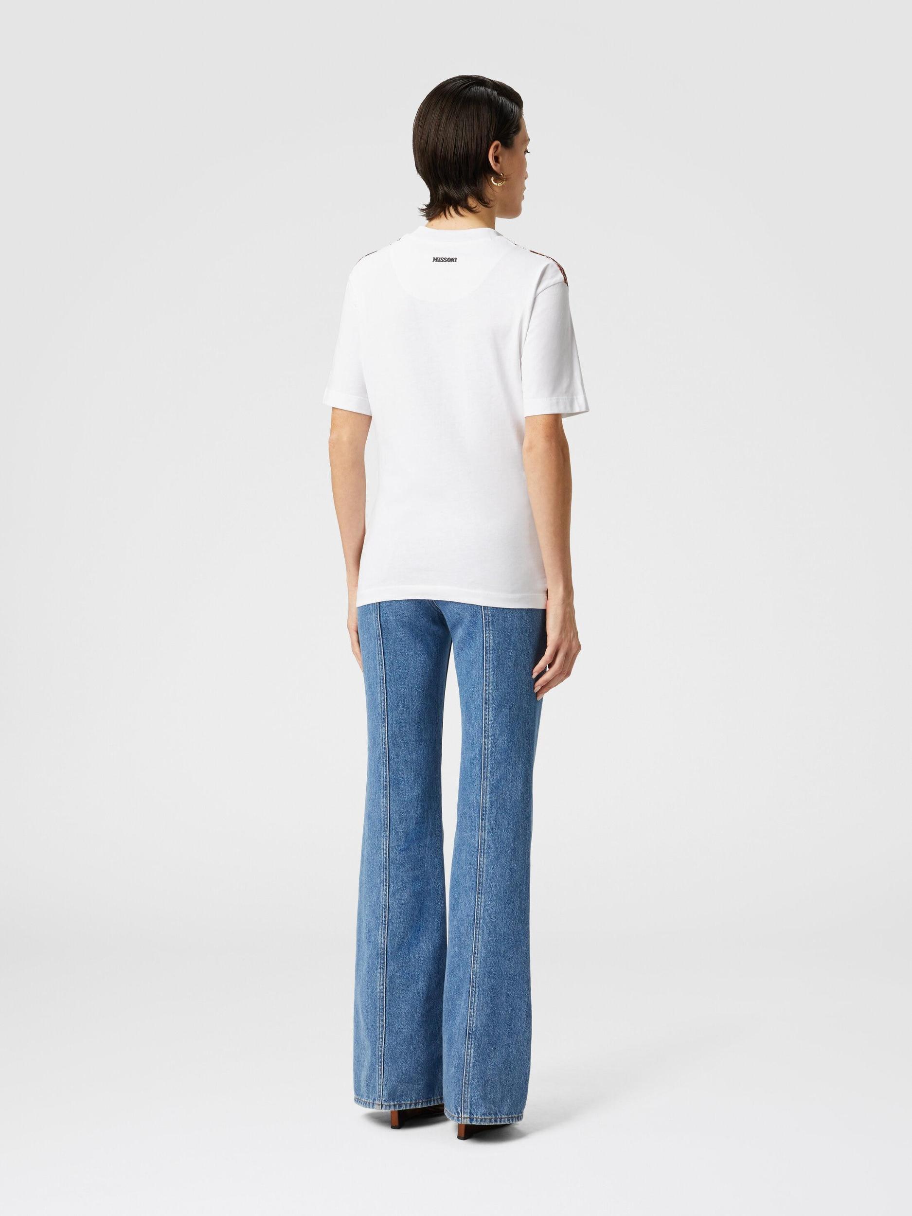 Crewneck T-shirt with lamé zig zag knit insert Product Image