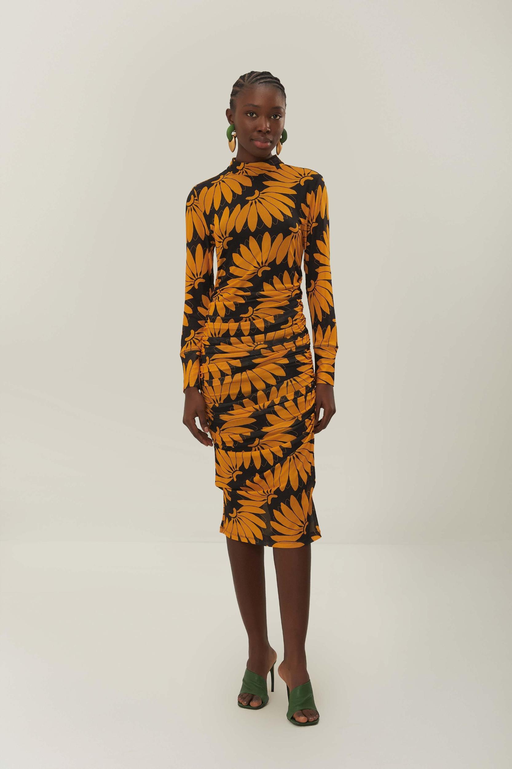 Yellow Copabanana Tulle Midi Dress, COPABANANA YELLOW / M Product Image
