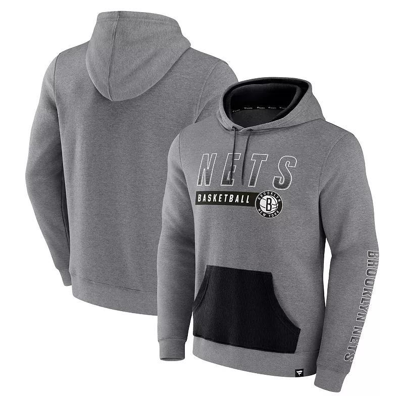 Mens Fanatics Branded Heathered Gray Phoenix Suns Off The Bench Color Block Pullover Hoodie Product Image