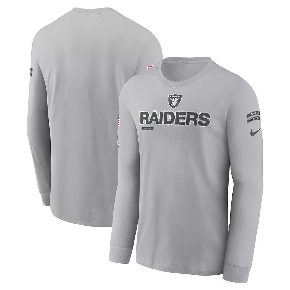 Men's Nike Gray Las Vegas Raiders 2024 Salute To Service Long Sleeve T-Shirt, Size: XL, Lvr Grey Product Image