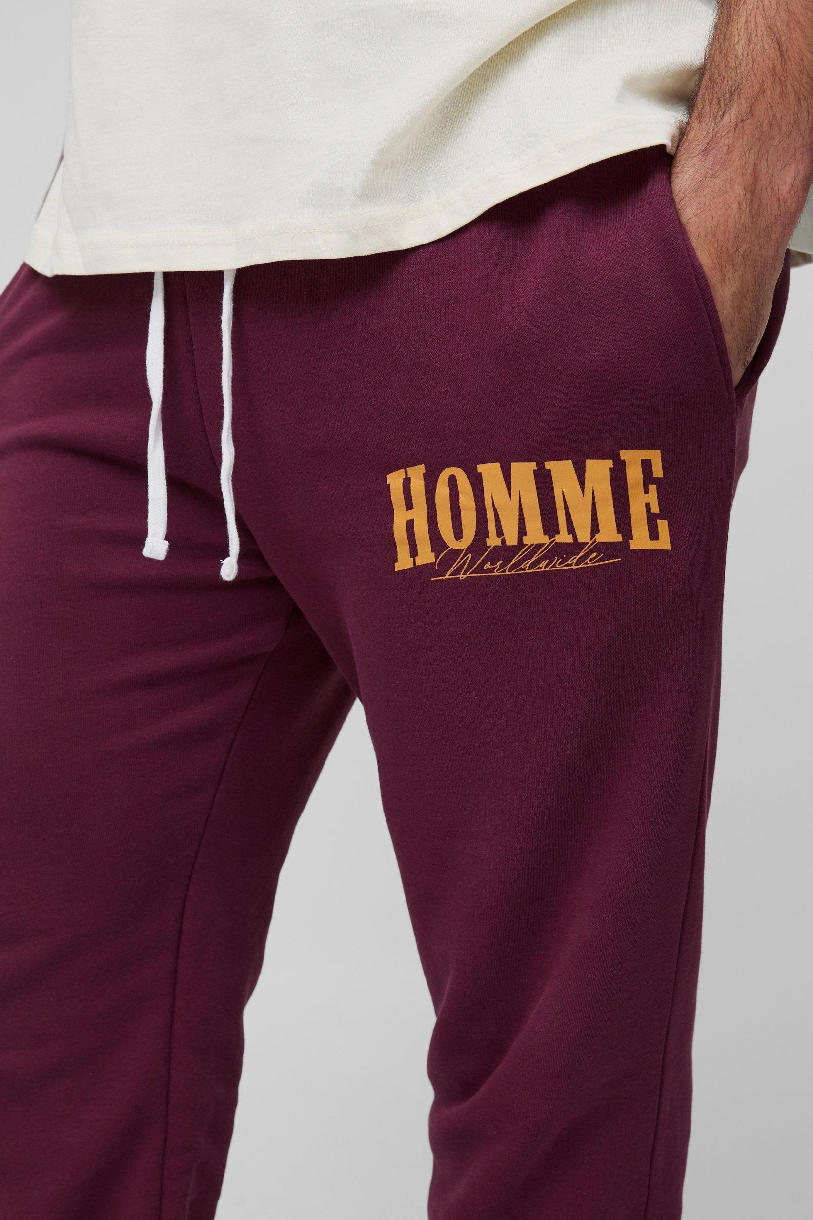 Plus Slim Homme Stacked Flare Sweatpants | boohooMAN USA Product Image