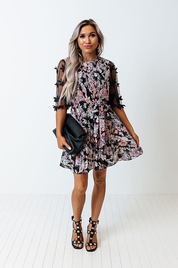 Vineyard Villa Pleated Dress in Black Product Image