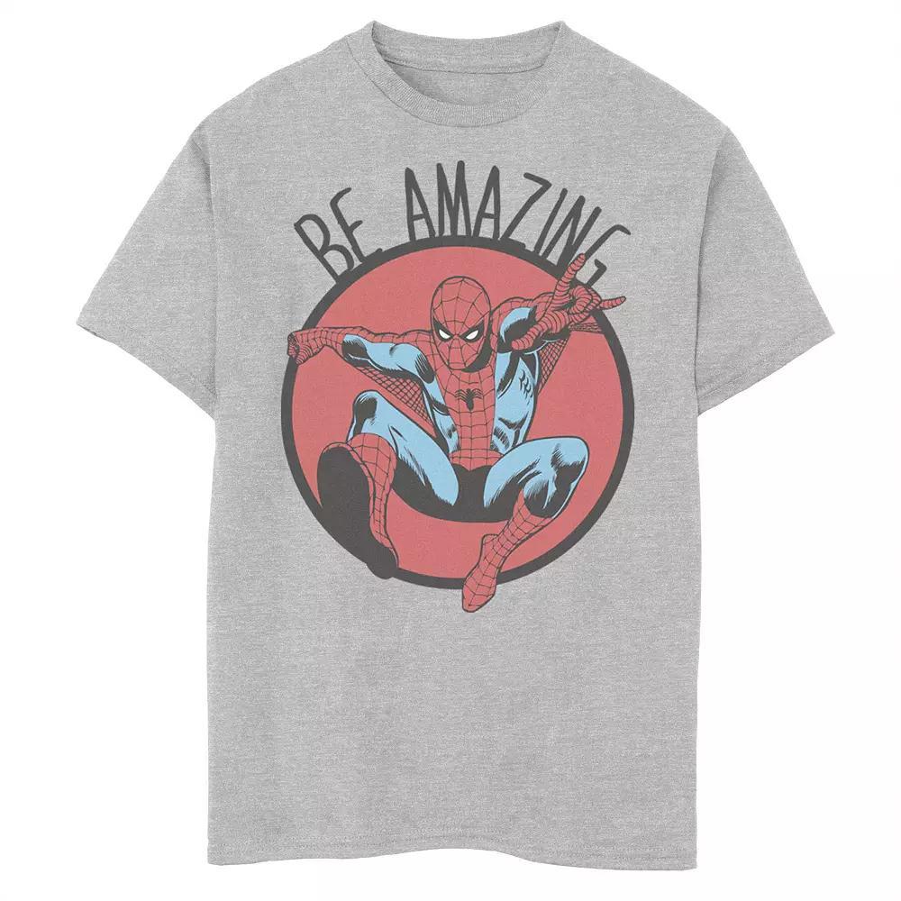 Boys 8-20 Marvel Spider-Man Be Amazing Distressed Graphic Tee, Boy's, Size: XS, Athletic Grey Product Image