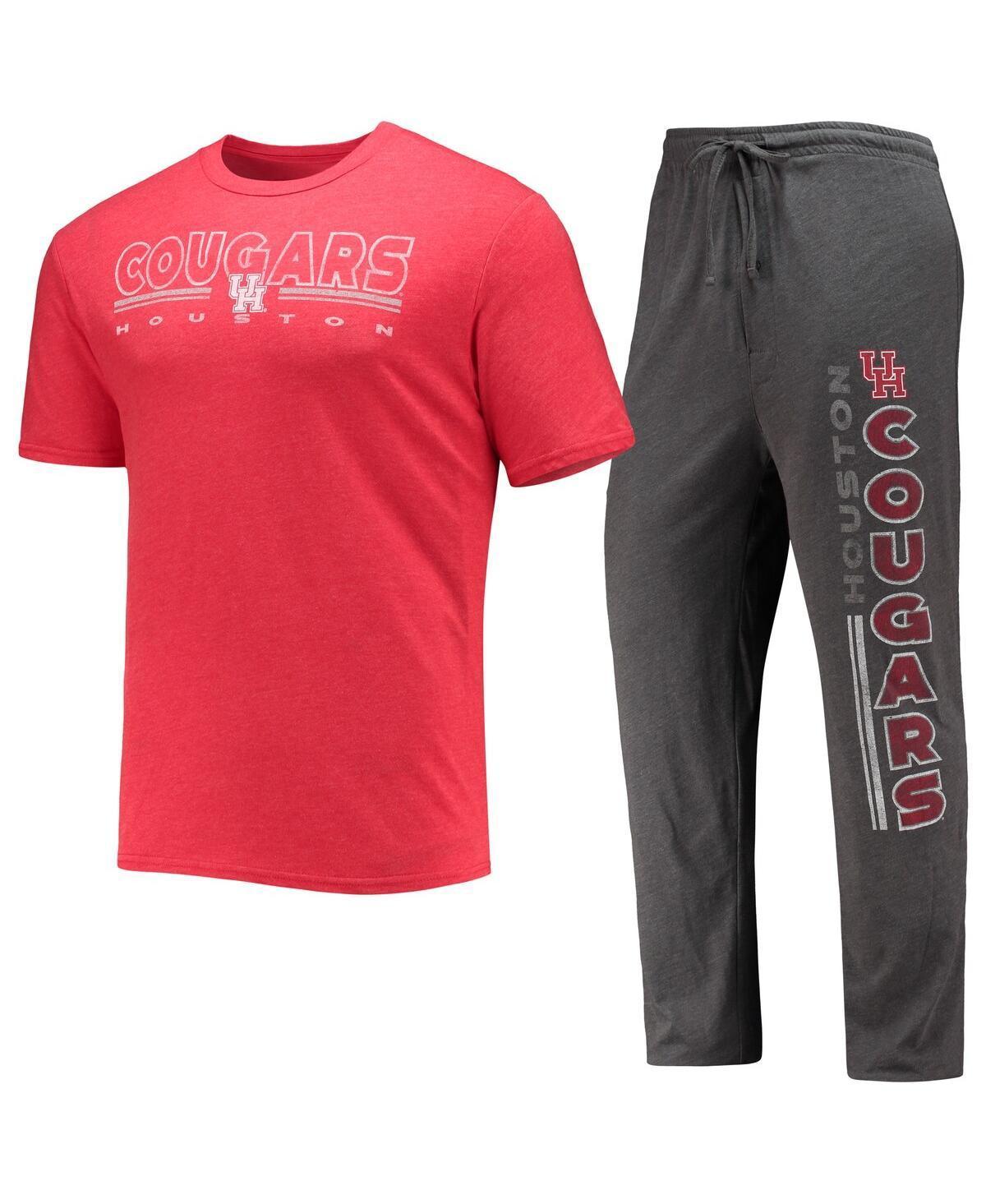 Men's Concepts Sport Heathered Charcoal/Red Houston Cougars Meter T-Shirt & Pants Sleep Set, Size: Medium, Hou Charco Product Image