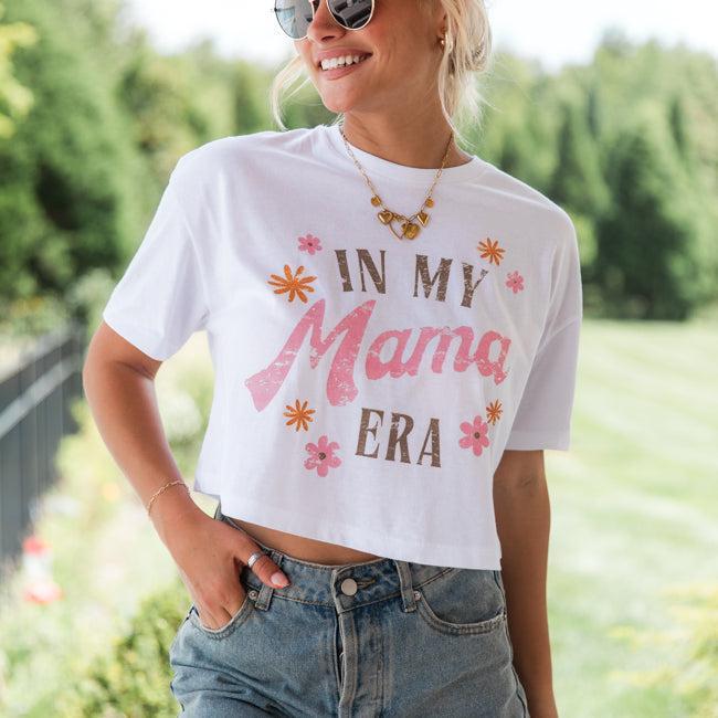 In My Mama Era White Boxy Graphic Tee Product Image