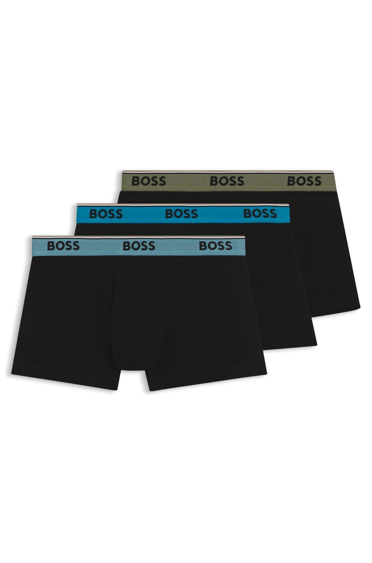 Three-pack of stretch-cotton trunks with logo waistbands Product Image
