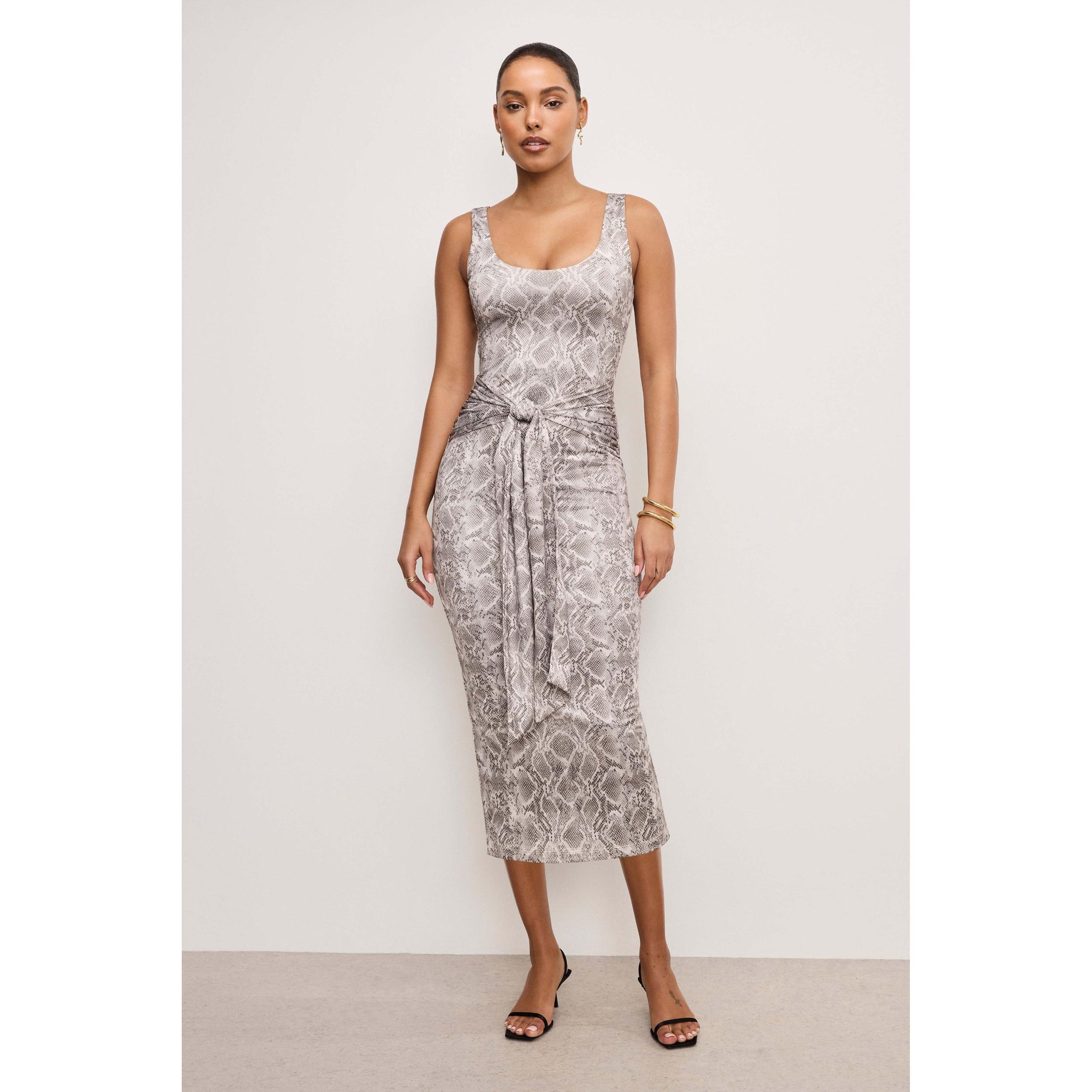 Womens Slinky Jersey Ruched Midi Dress | | Good American by Khlo Kardashian Product Image