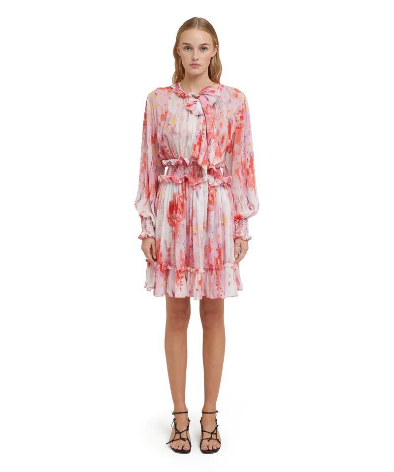 MSGM Ruffle Detailed Dress In Pink Product Image