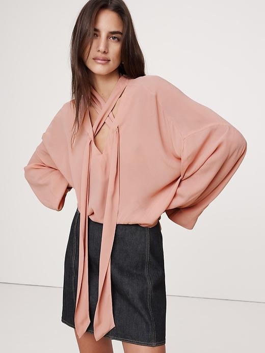 Georgette Cross-Tie Trapeze Top Product Image