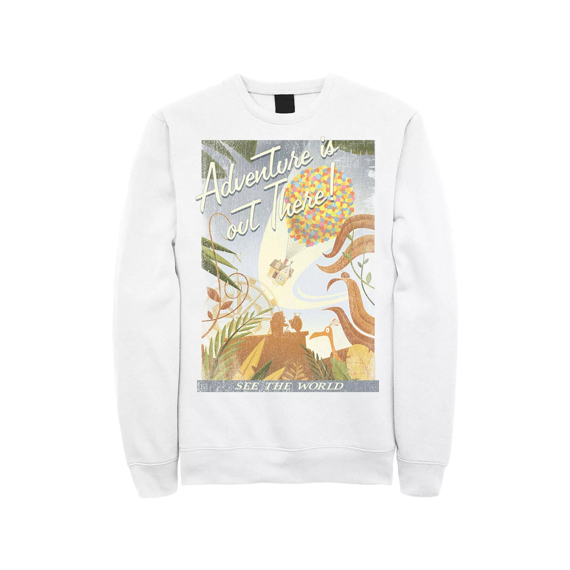 Disney / Pixar's Up Men's Poster Distressed Vintage Sweatshirt, Size: 3XL, Blue Product Image