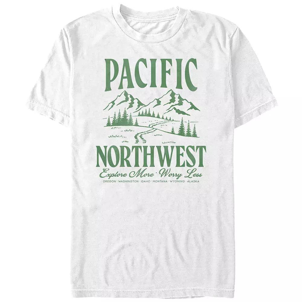 Big & Tall Pacific Northwest Graphic Tee, Men's, Size: XXL Tall, Athletic Grey Product Image