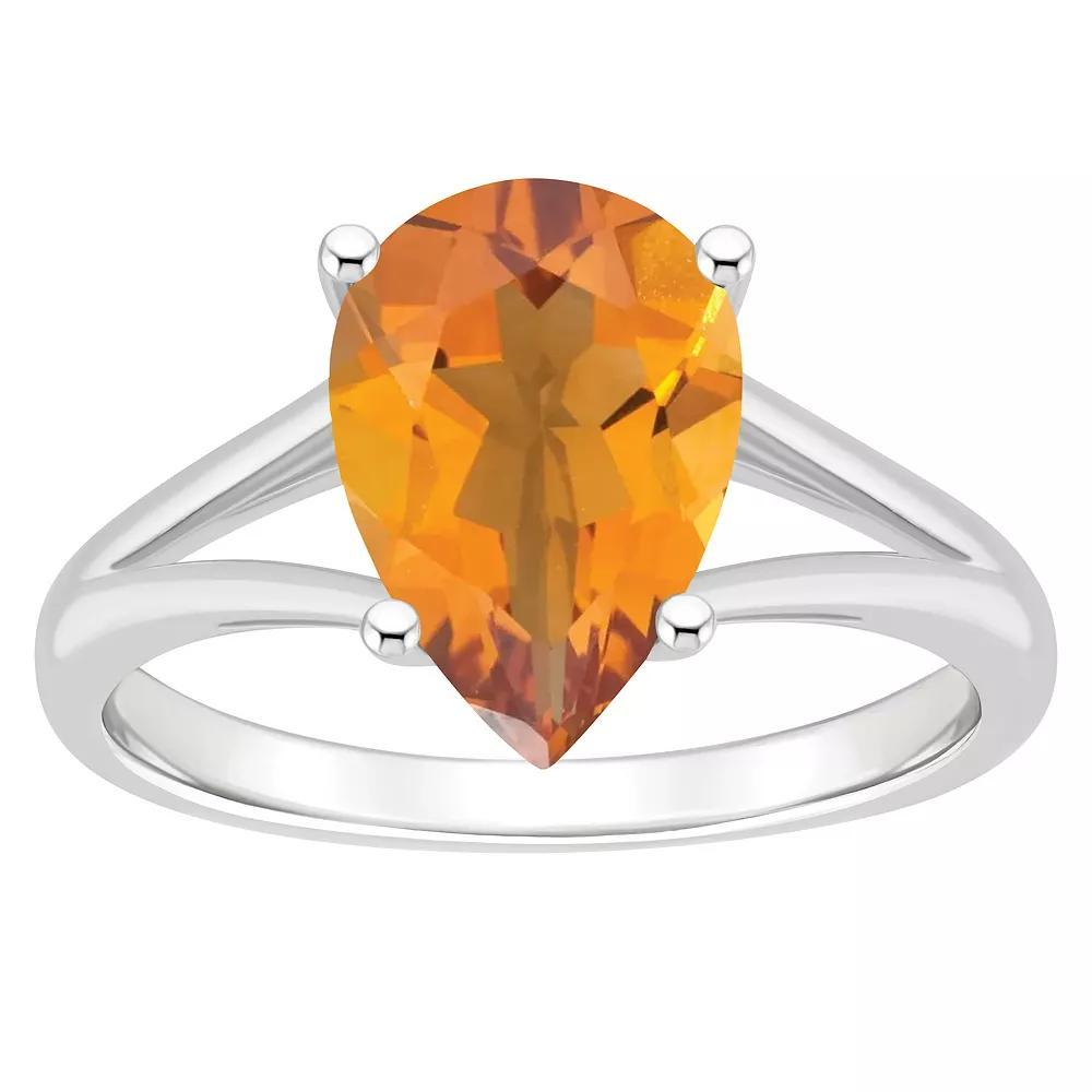 Alyson Layne 14k White Gold Pear Shape Citrine Ring, Women's, Size: 7 Product Image