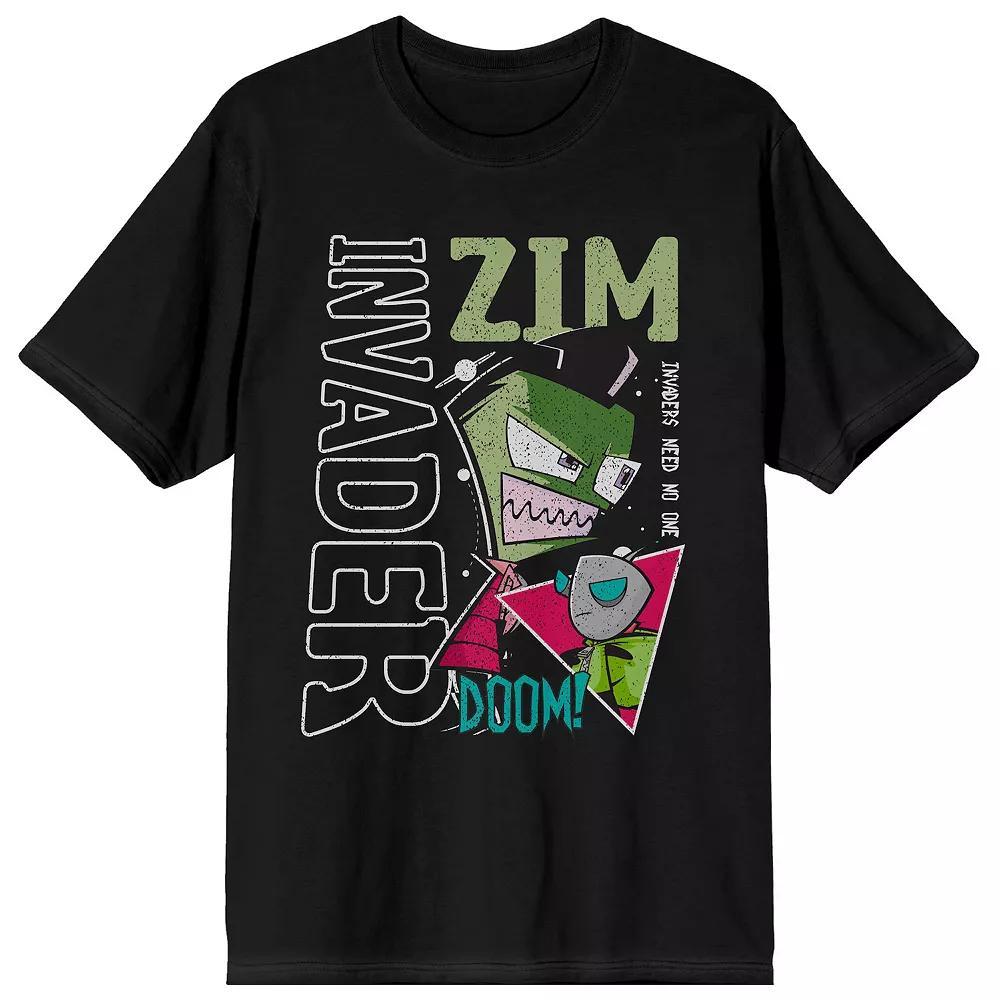 Men's Invader Zim Bootleg Style Tee, Size: XL, Black Product Image