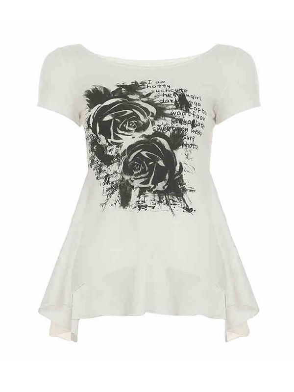 Vintage Print Oversized Short Sleeve Tee Product Image