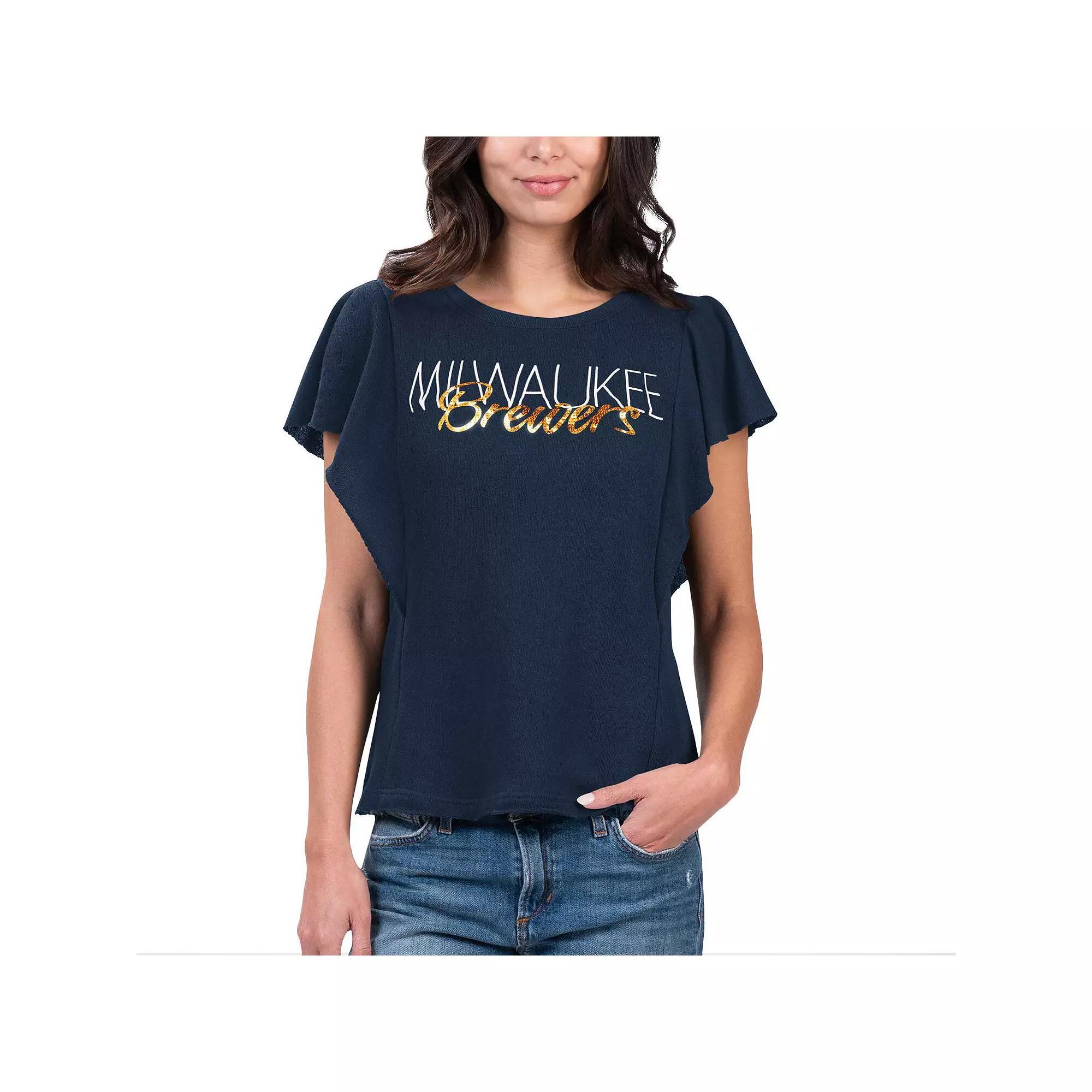 Women's G-III 4Her by Carl Banks Navy Detroit Tigers Crowd Wave T-Shirt, Size: Small, Blue Product Image
