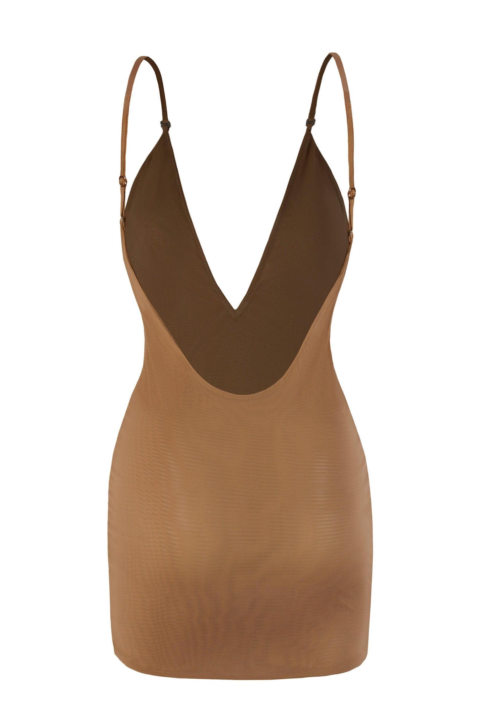 Intimates Soft Mesh Multiway Mini Dress in Almond Product Image