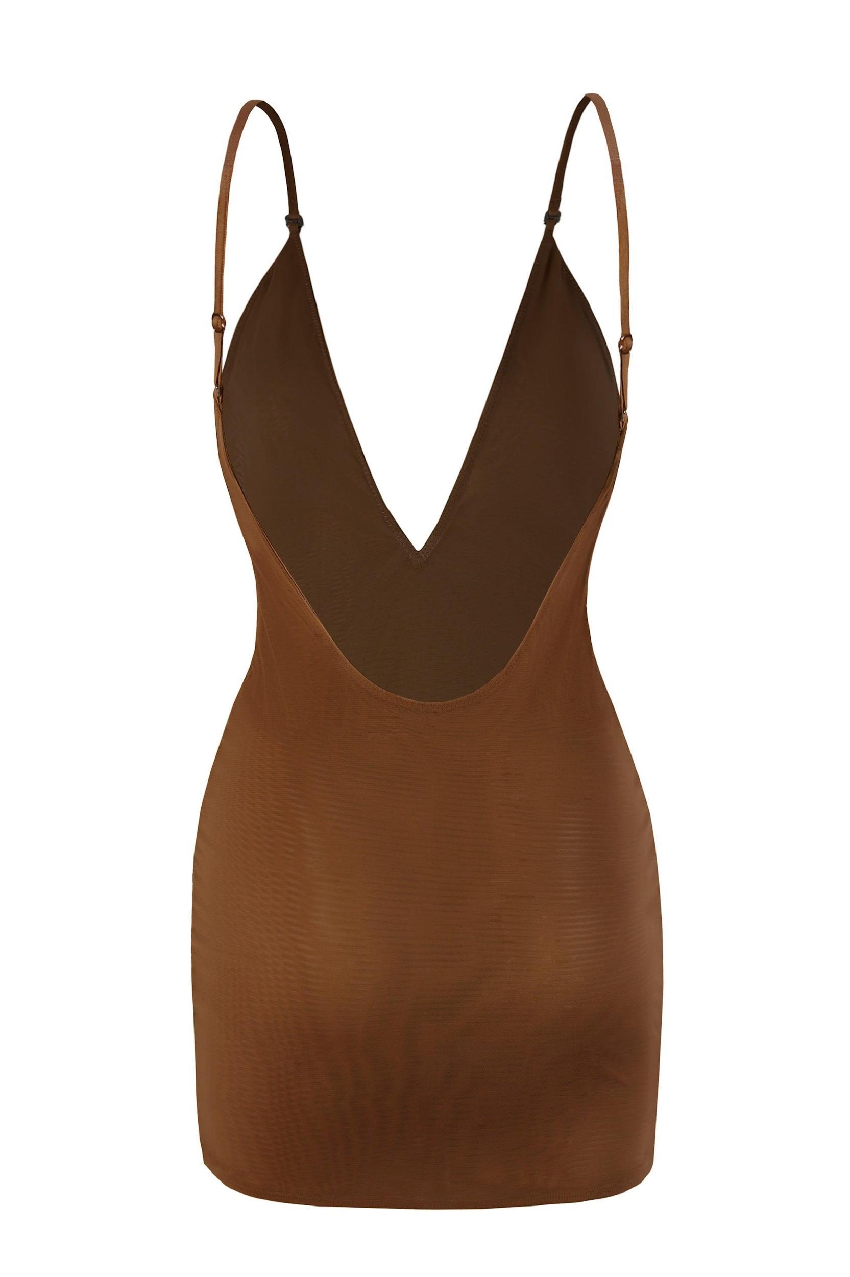 Intimates Soft Mesh Multiway Mini Dress in Almond Product Image