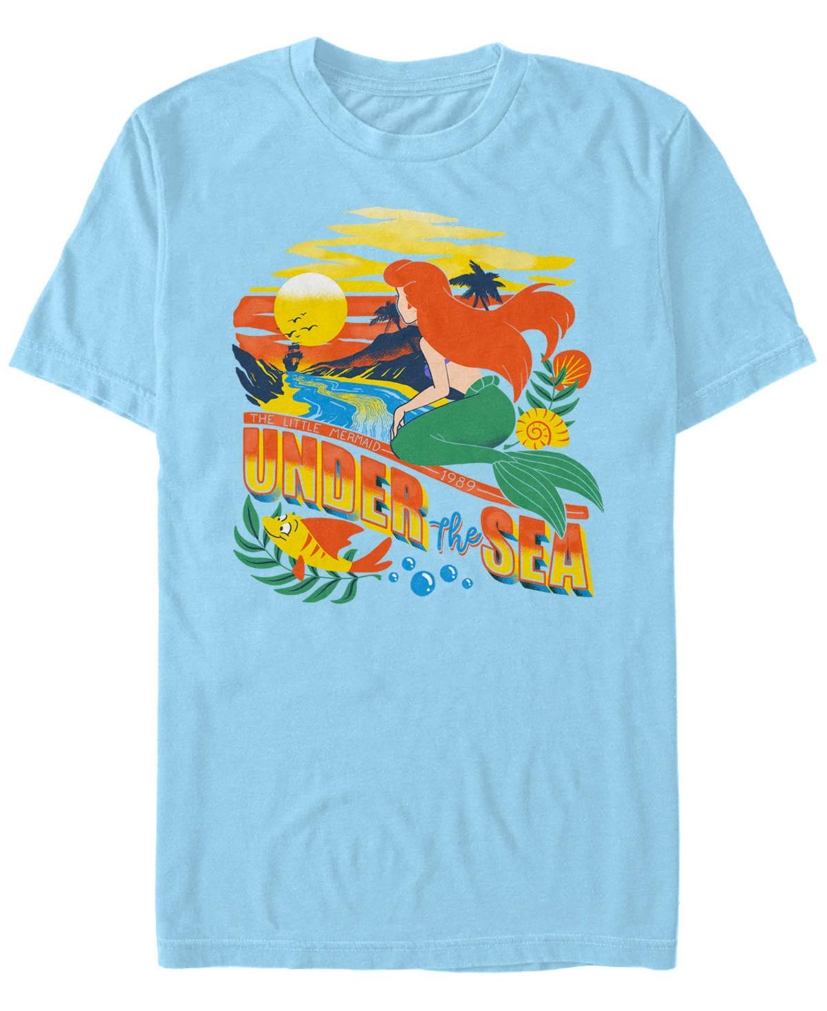 Disney's The Little Mermaid Ariel Men's Under The Sea Tee, Size: Small, Light Blue Product Image