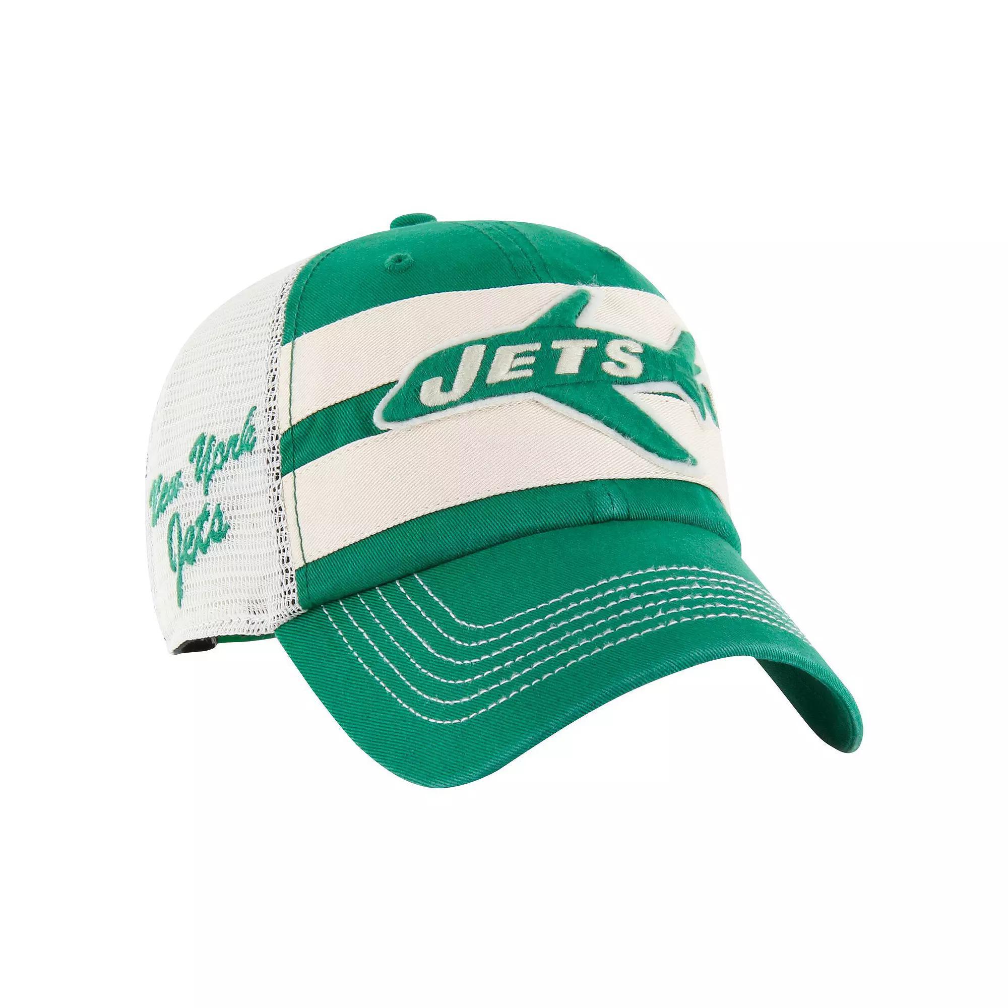 Mens 47 Kelly New York Jets Throwback Clubhouse Boon Clean-Up Trucker Adjustable Hat Product Image