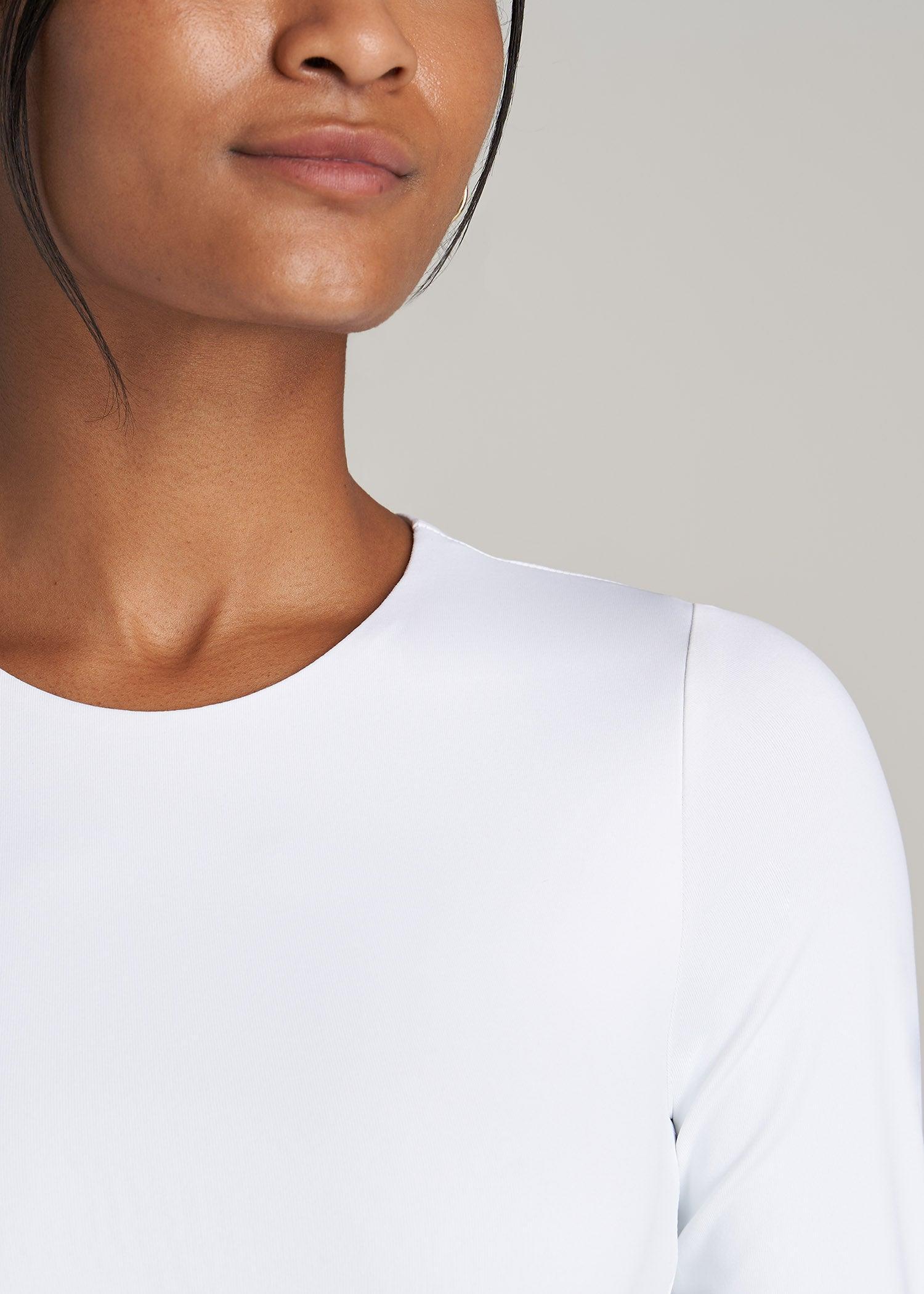 Long Sleeve Bodysuit for Tall Women in Bright White Female Product Image