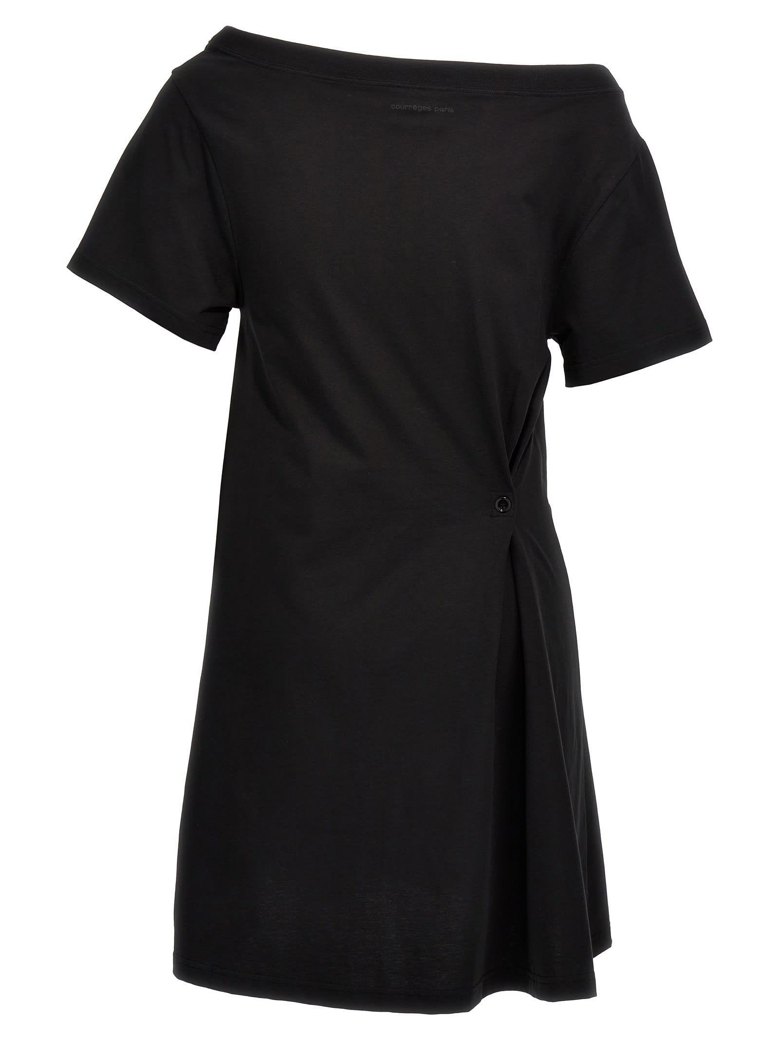 COURRÈGES Logo Embroidery Dress In Black Product Image