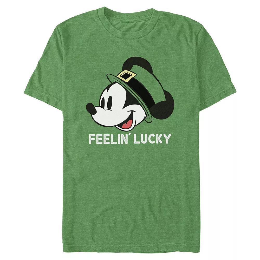 Disney's Mickey Mouse Feelin' Lucky Big & Tall Graphic Tee, Men's, Size: 5XL, Kelly Grey Product Image