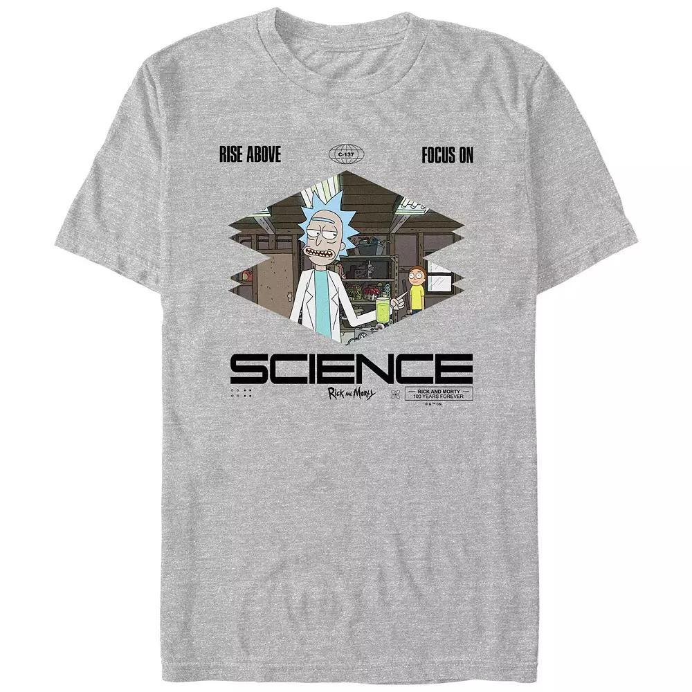 Men's Rick And Morty Science Graphic Tee, Size: XL, Athletic Grey Product Image
