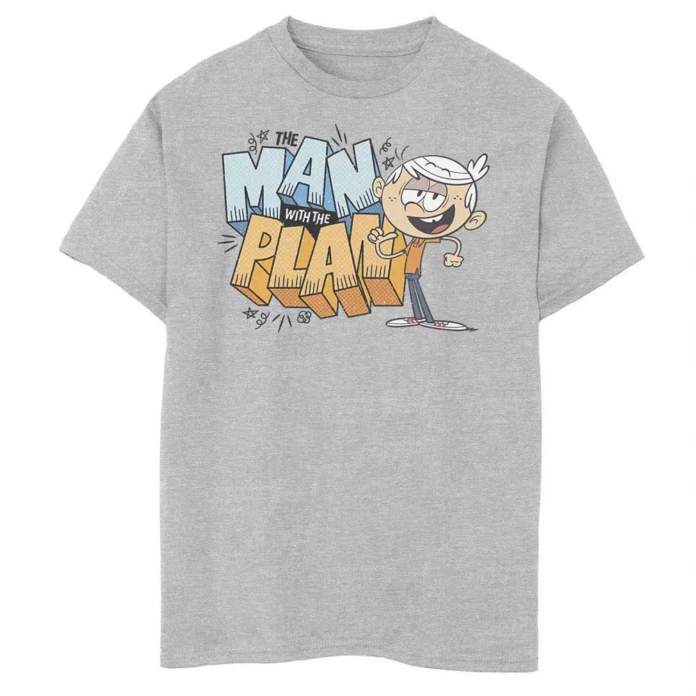 Boys 8-20 Nickelodeon The Loud House Lincoln Loud The Man With The Plan Graphic Tee, Boy's, Size: XL, Athletic Grey Product Image