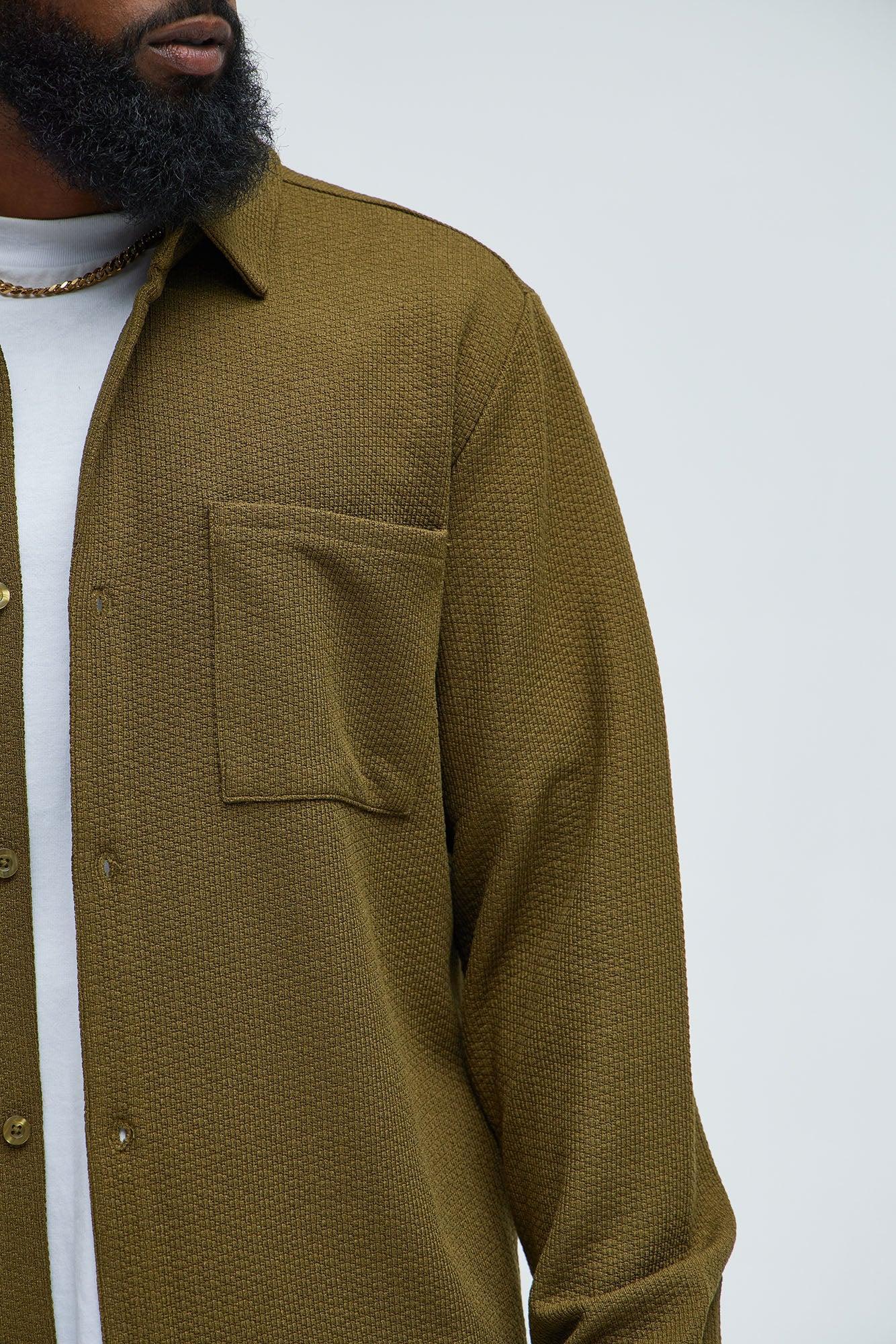 Capstan Textured Button Up Shirt - Olive Product Image