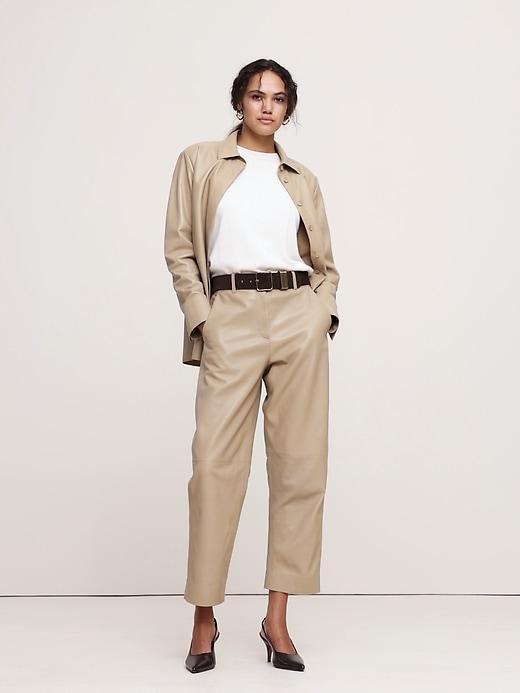 Relaxed Leather Overshirt Product Image