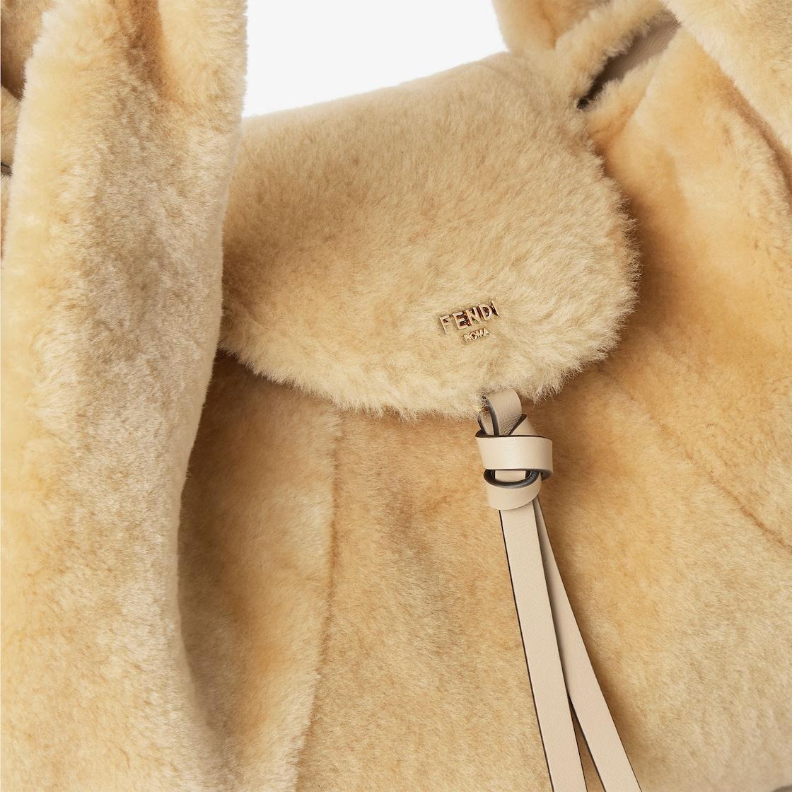 Fendi SpyBeige shearling bag Product Image
