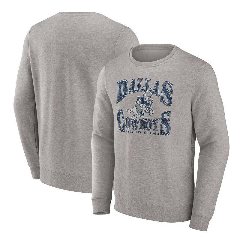 Men's Fanatics Branded Heather Charcoal Dallas Cowboys Playability Pullover Sweatshirt, Size: 3XL Product Image