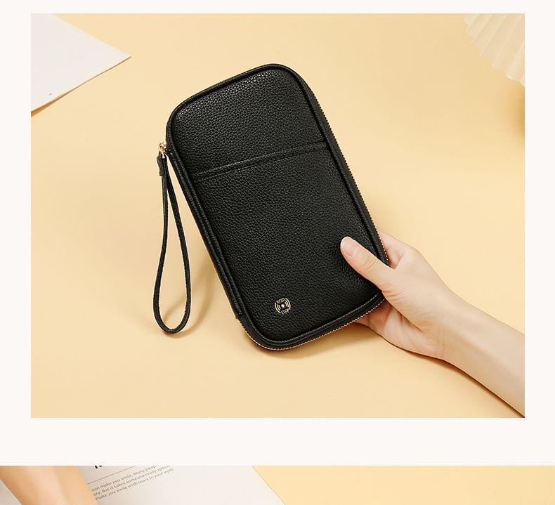 Plain Faux Leather Passport Case Product Image
