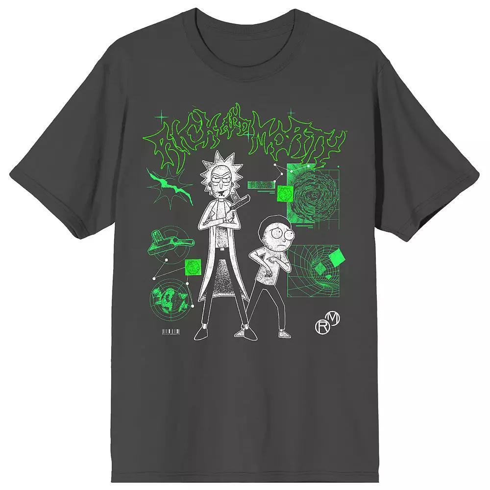 Mens Rick and Morty Portal Math Short Sleeve Graphic T-Shirt Product Image