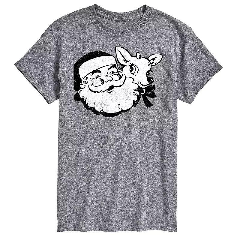 Mens Santa & Reindeer Graphic Tee Product Image