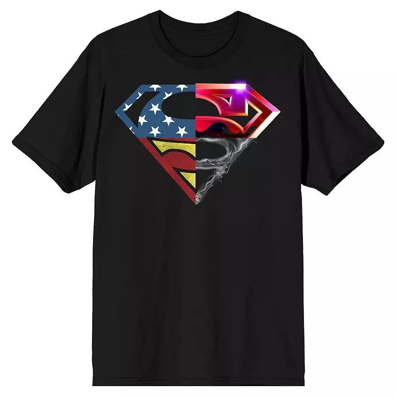 Men's Superman Four Logo Tee, Size: XXL, Black Product Image
