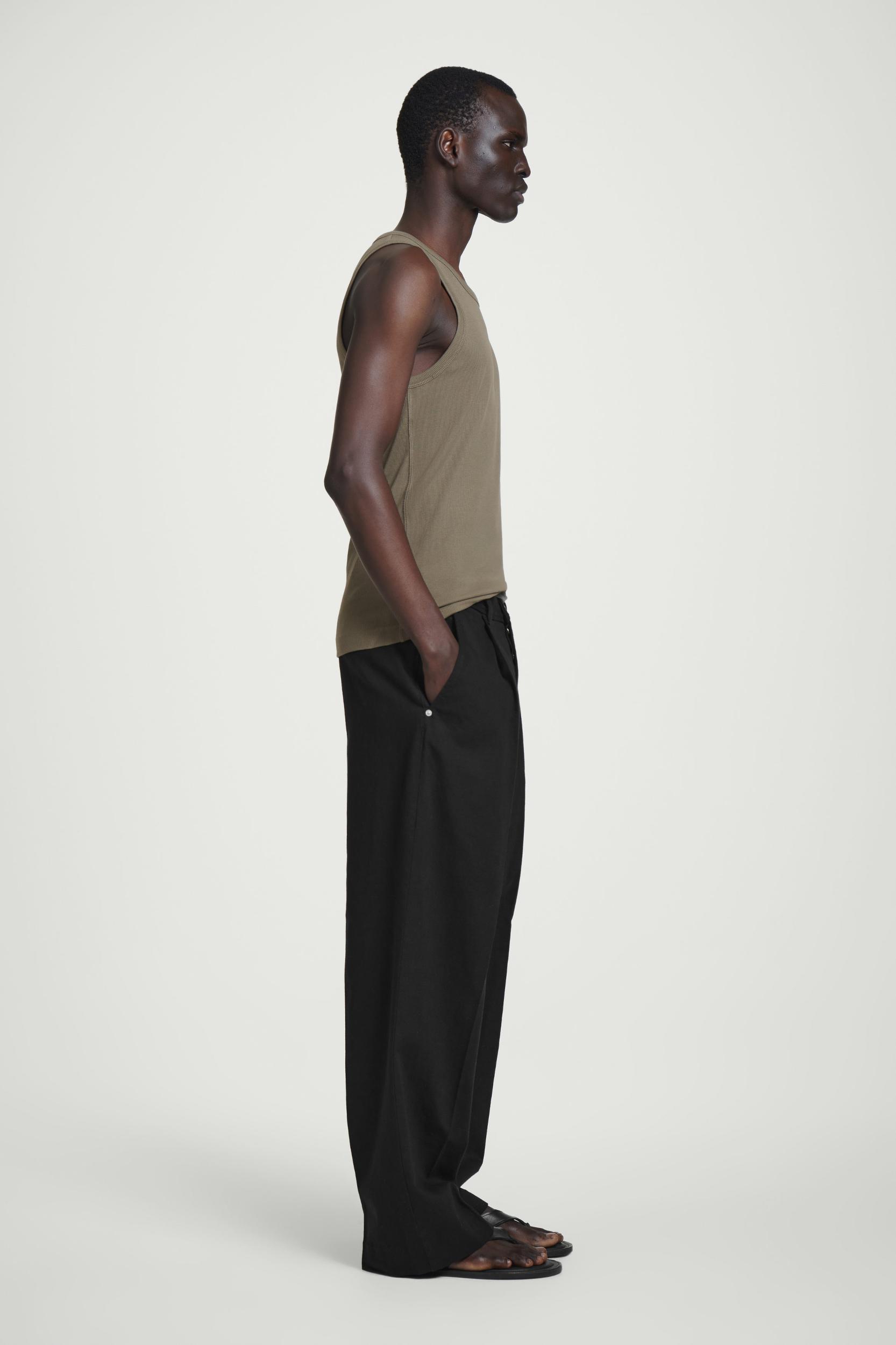 SLIM RIBBED COTTON TANK TOP Product Image