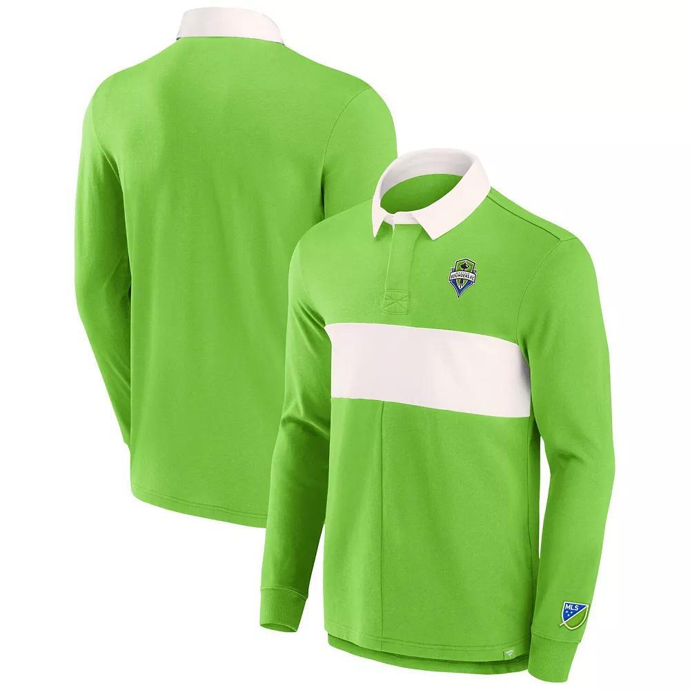 Men's Fanatics Branded Green Seattle Sounders FC Penalty Kick Long Sleeve Polo, Size: Medium Product Image