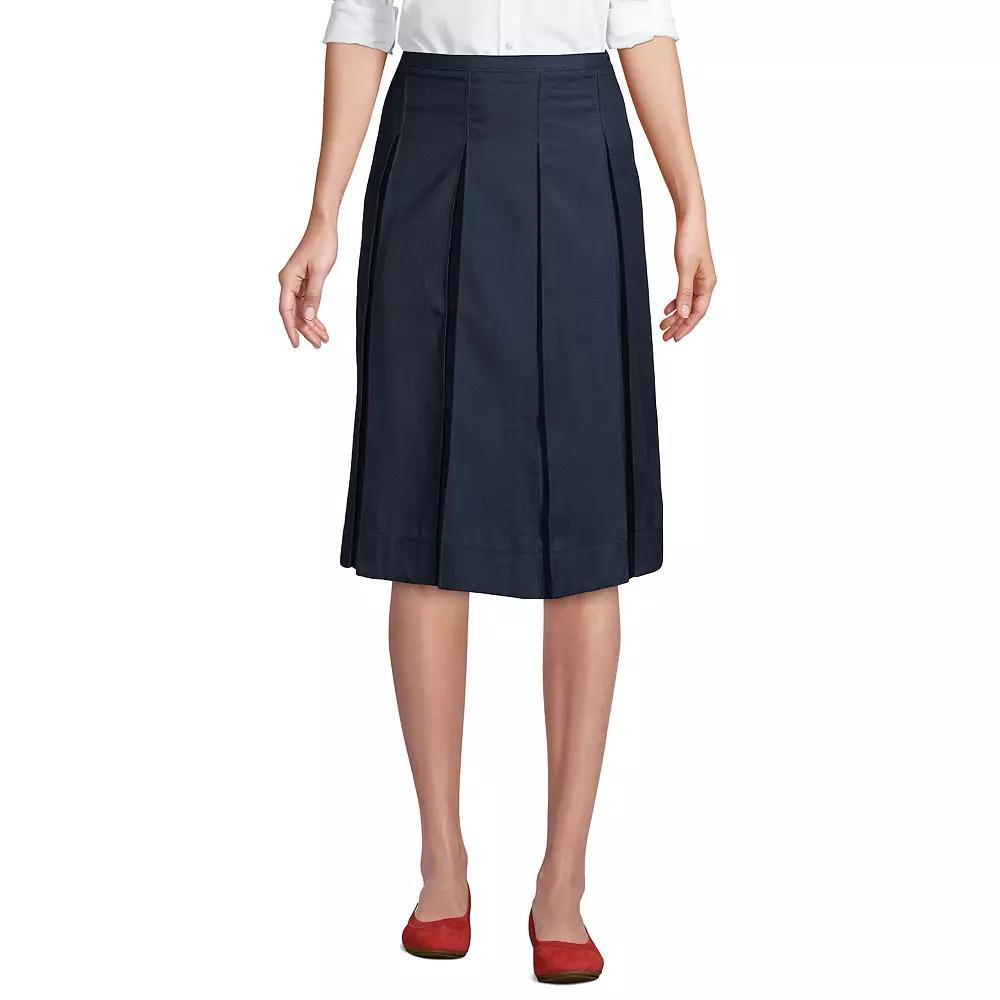 Womens Lands End School Uniform Below the Knee Box Pleat Skirt Product Image