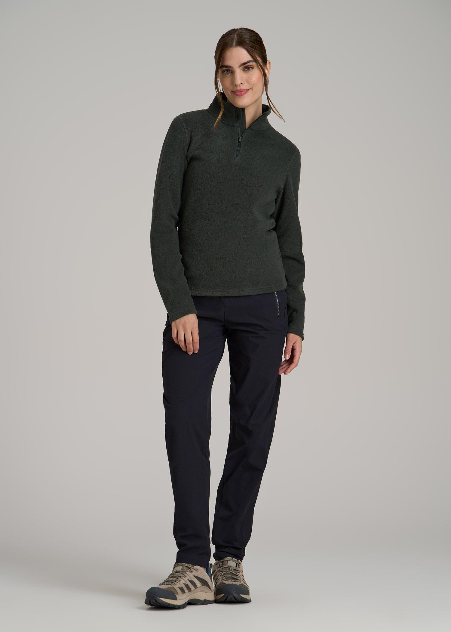 Half Zip Polar Fleece Pullover Sweater for Tall Women in Pine Grove Product Image