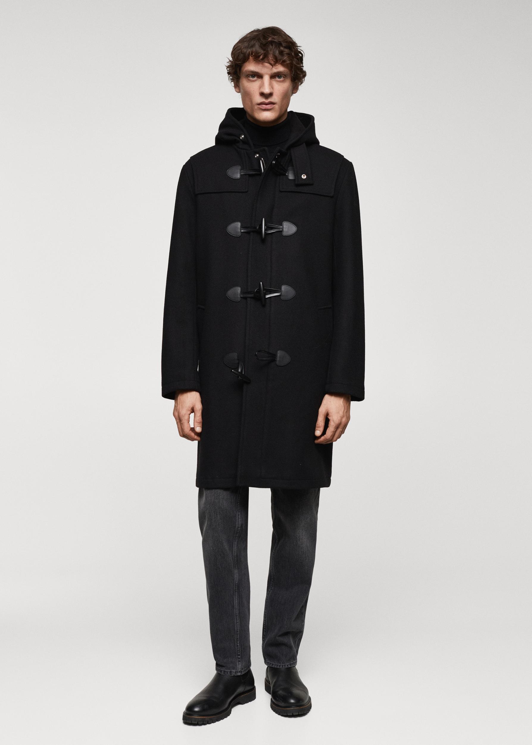 Wool hooded coat - Men | MANGO USA Product Image