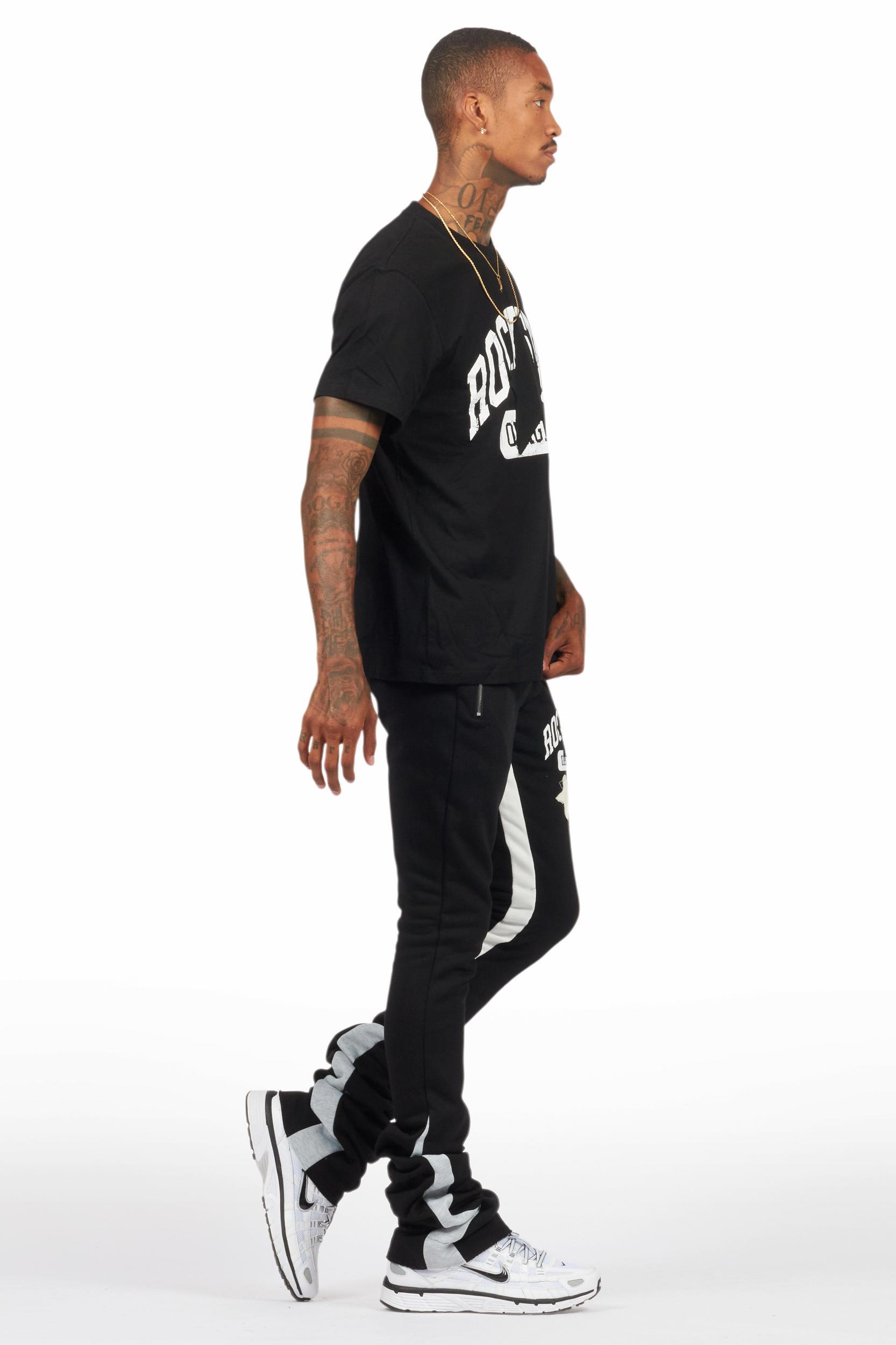 Mallor Black T-Shirt/Stacked Track Set Male Product Image