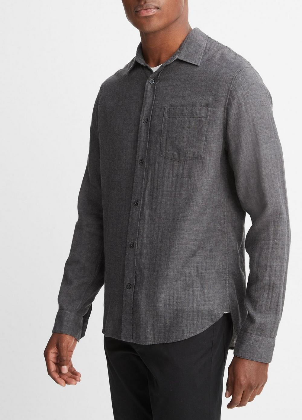Mens Double Face Long Sleeve, Chambray, Size XS Vince Product Image