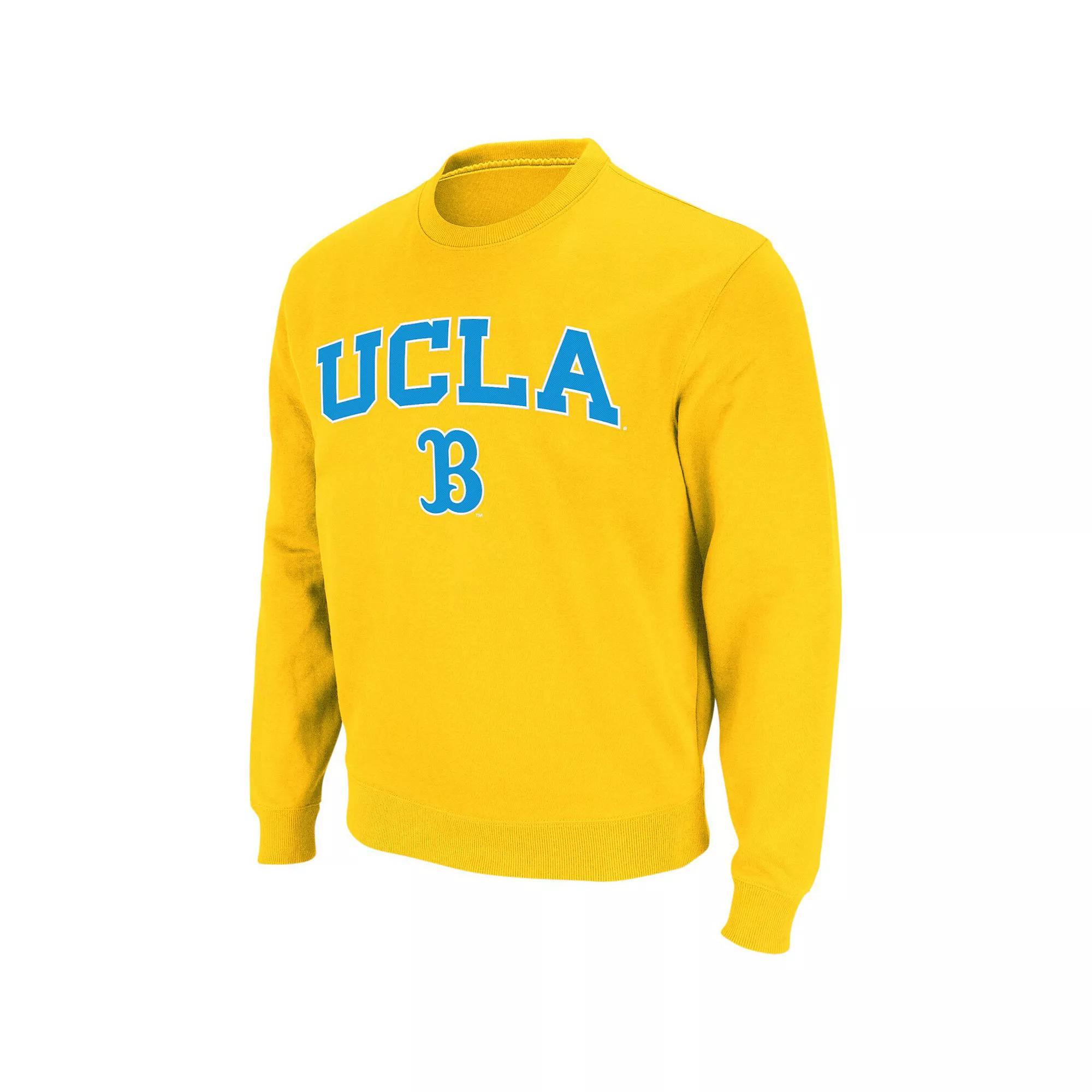 Men's Colosseum Gold UCLA Bruins Arch & Logo Crew Neck Sweatshirt, Size: XL Product Image