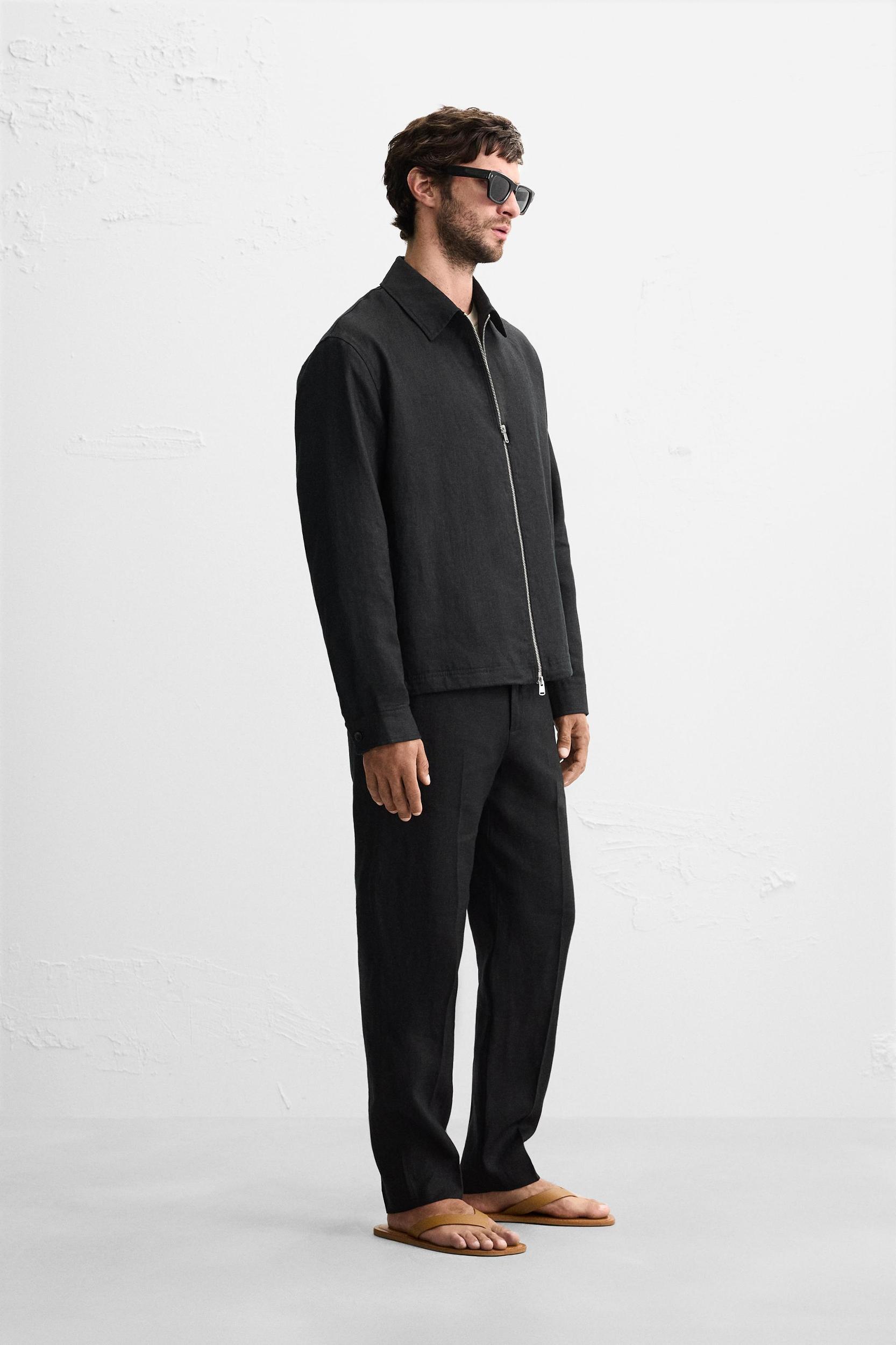 100% LINEN OVERSHIRT Product Image