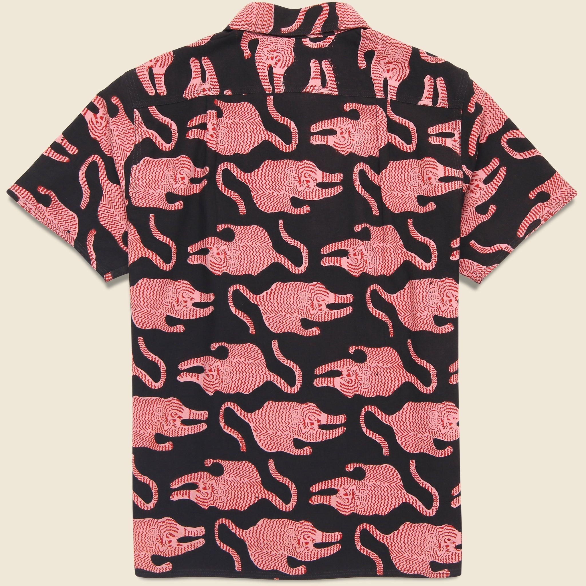 Tiger Block Print Shirt - Black Product Image